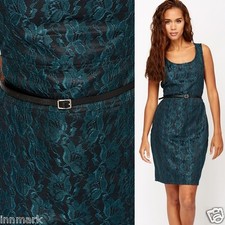 588 Cocktail Evening Lace Overlay Pencil Dress incl. Belt Size Large RRP €59.99