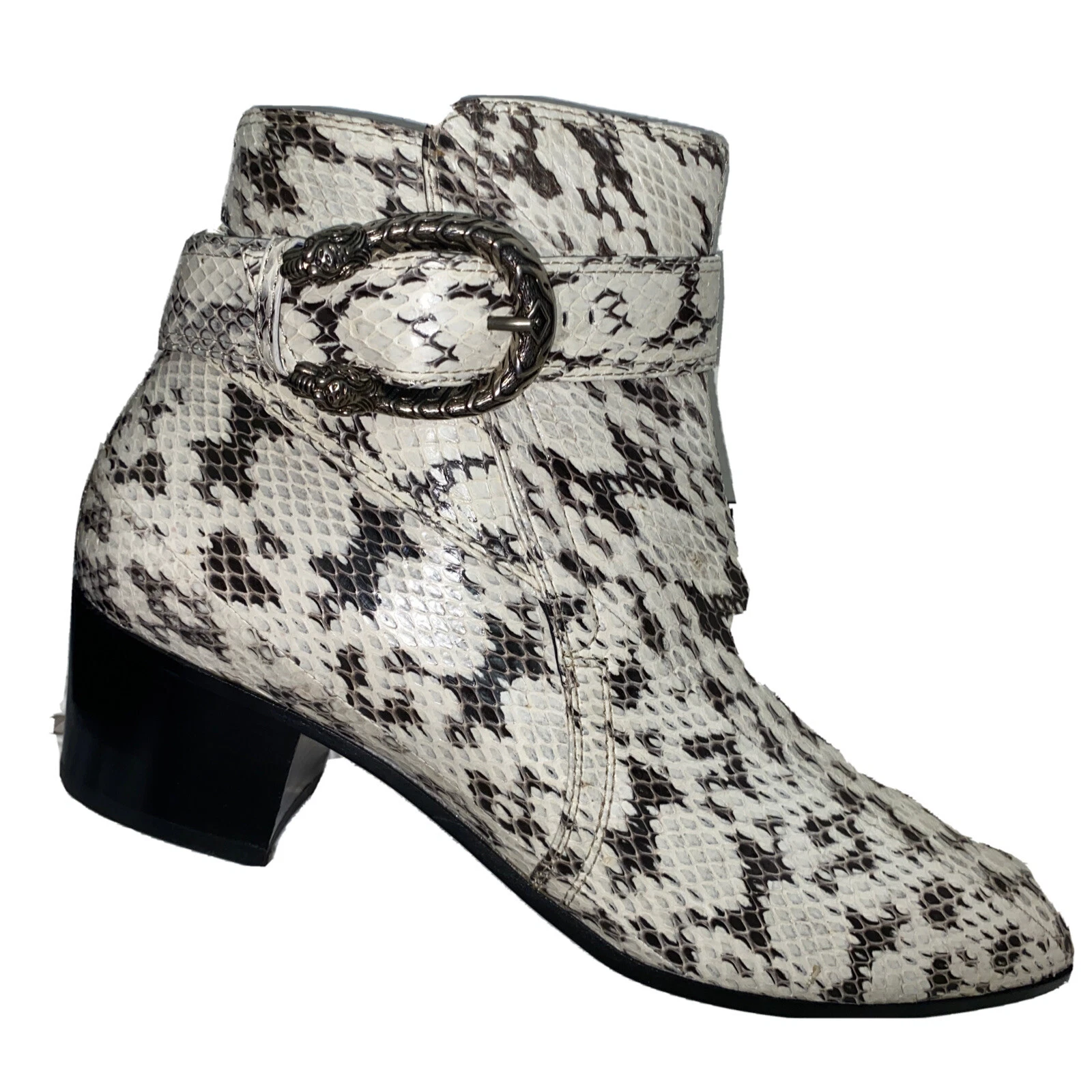 GUCCI Dionysus Bottines Cuir Lézard Ivoire ELAPHE RAYONNE Hills Chaussure Zip,