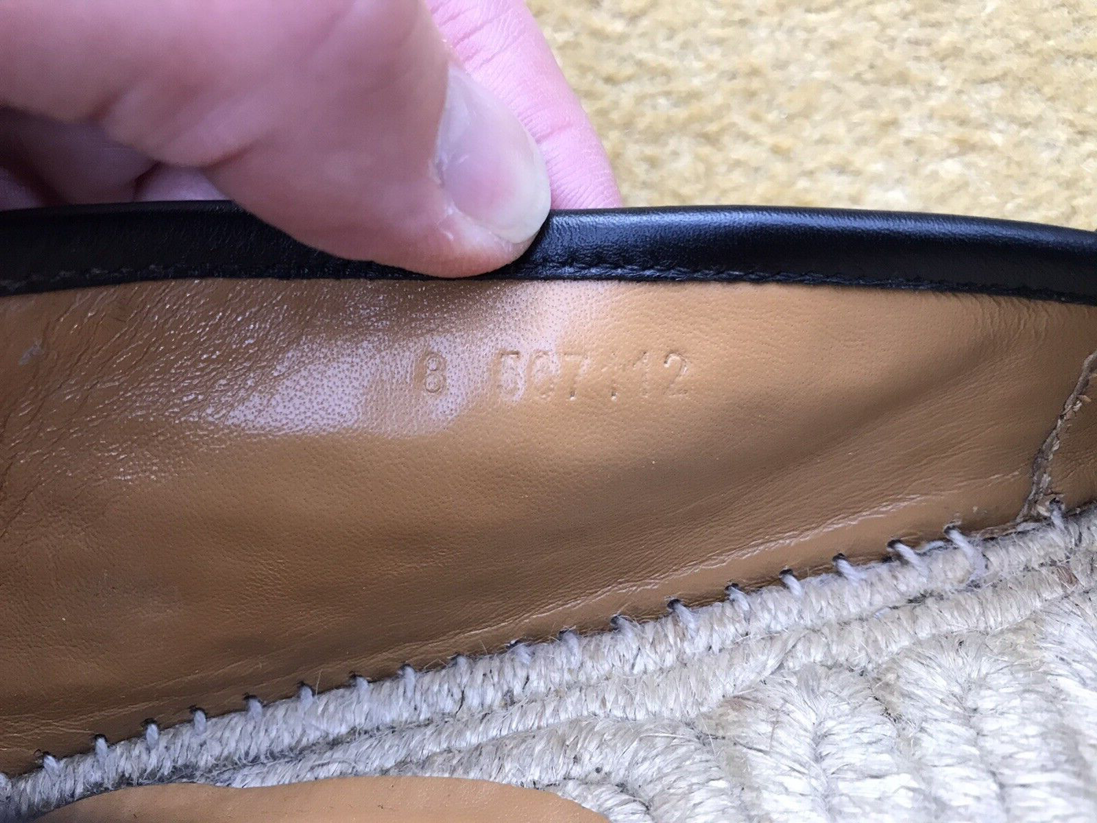 Gucci Loafers Espadrille Shoes Monogram G Black Leather Mens UK 8 US 9 EU 42 thumbnail 11