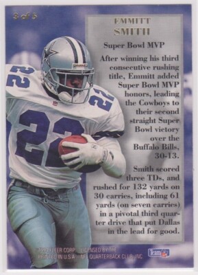 1994 EMMITT SMITH - Fleer Ultra Football Award Winners Card #3