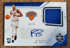 2019-20 PANINI CHRONICLES LIMITED ROOKIE JERSEY AUTO #29 RJ BARRETT /75