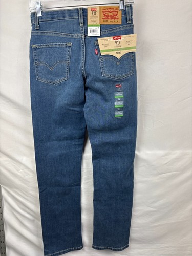 Lot of 3 Levis 511 Boys Blue Denim Jeans Slim Straight Leg Stretch Size 14 NWT - Picture 3 of 9