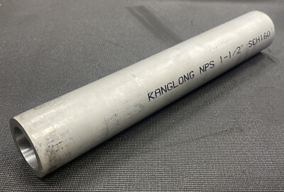 1 1/2'' NPS 304 / 304L SCH 160 Stainless Steel Round Pipe 1.5'' x 12  Length