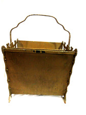 Vintage Cast Metal Magazine Rack/Caddy