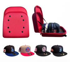 Hat Cap Carrying Carrier Case Handle Fits 6-8 Hats Carry Bag Zipper - RED