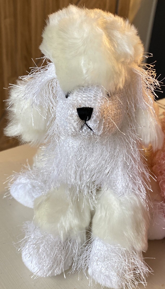 GANZ Webkinz White Poodle Dog HM014 And Pink Poodle HM107 No Code