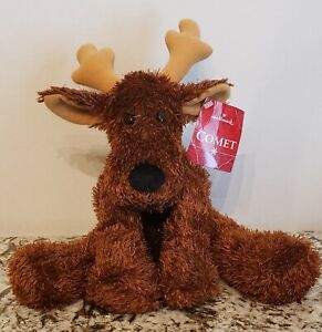 Hallmark Reindeer Comet Plush Brown Sparkle Fur Jingle Stuffed Toy Deer 15