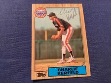CHARLIE KERFELD  SIGNED, MINT 1987 TOPPS CARD # 145 ASTROS/ FREE POSTAGE!!!!!