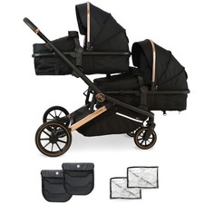 Image of My Babiie MB33 SE Tandem Pushchair - Rose Gold Black
