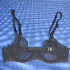 Skims 32A Bra Black Unlined Underwire Back Closure Sheer