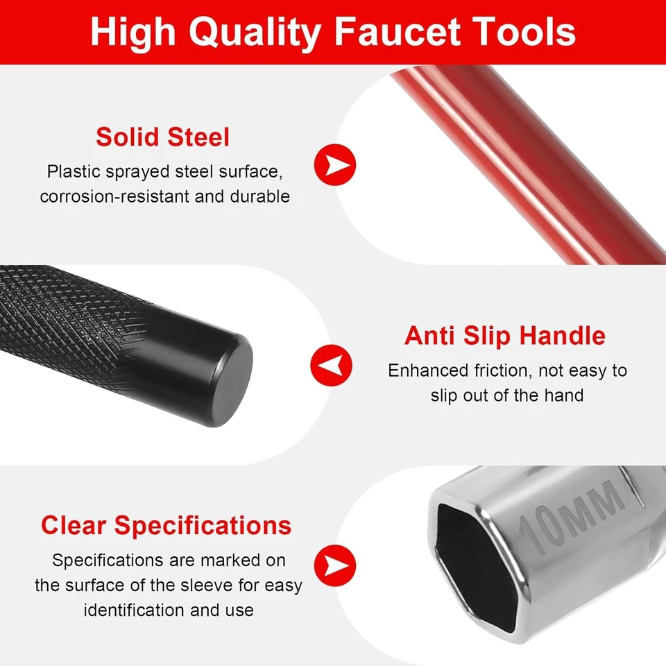 Chiave per Dadi Rubinetti, 8-12 Mm Utensile per Montaggio Rubinetti Utensile Spe - Immagine 3 di 4