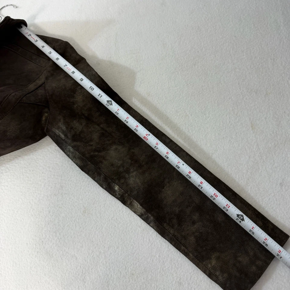 Bernardo Leather Jacket Brown Gold Women's Size S Motorcycle Zip Up Collared  - Image 4 of 4