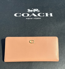 Coach Essential Slim Refined Calf Leather Wallet CZ096 Brass/Peach