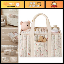 Floral Diaper Caddy Organizer - Stylish Nursery Storage Basket for Baby Shower G