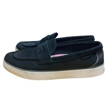 Cole Haan Women  s Size 7 1/2 B Penny Loafer Shoes Nantucket Black Suede Leather