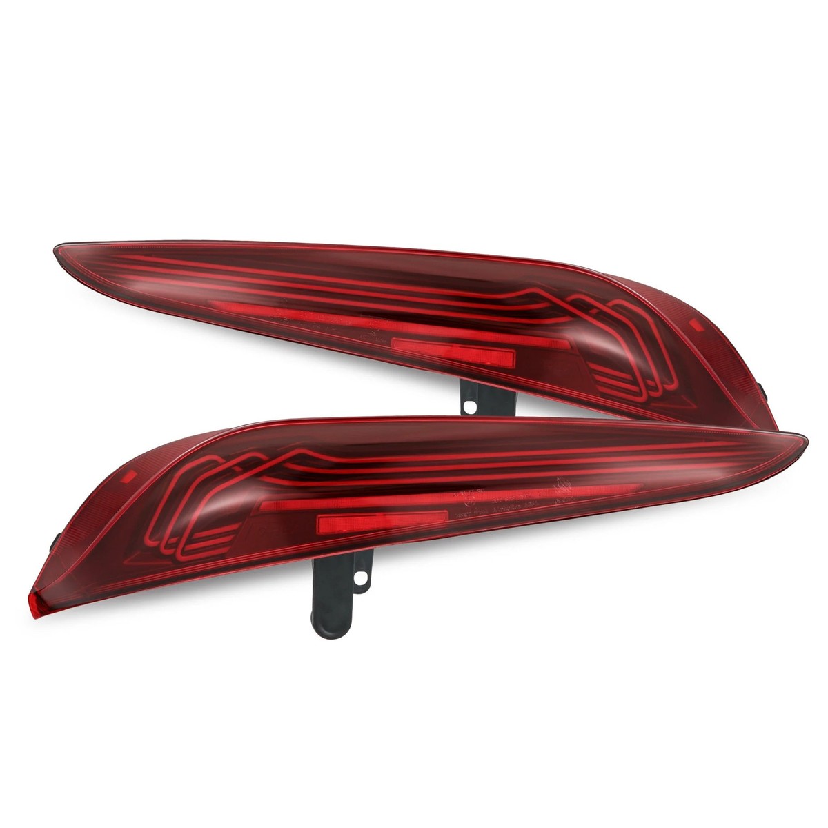 AlphaRex LUXX-Series Laser Style LED Tail Lights Black-Red For