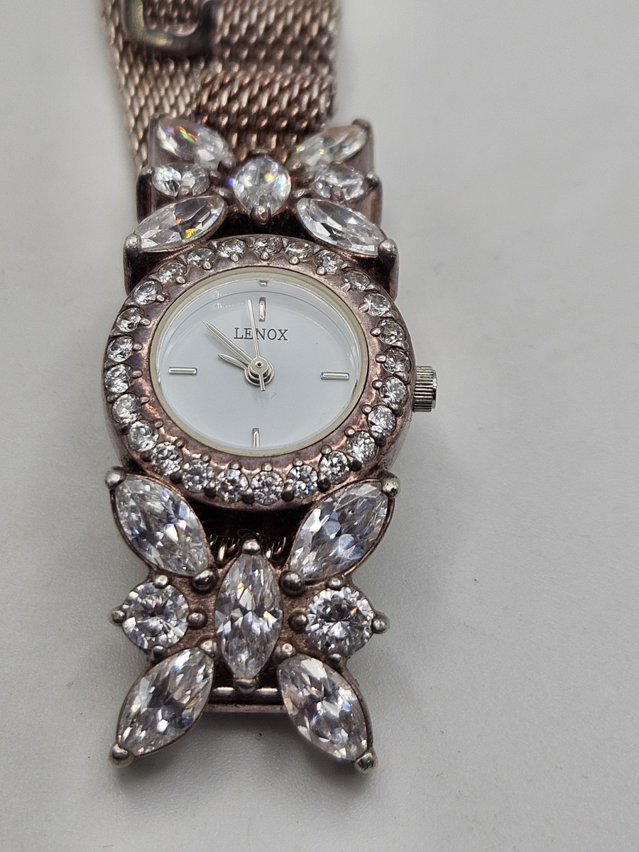 Vintage Lenox 925 Sterling Silver Crystal Butterfly Ladies  display picture 2