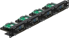 19 1U Rack Mount for Raspberry Pi with SSD Mounting Brackets, Thumbscrews Front
