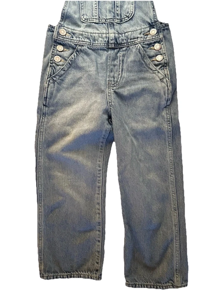 Mono vaquero GAP 6-7 años azul correas ajustables bolsillos Foto 3 de 4