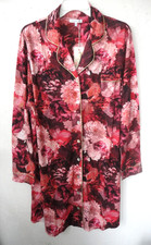 Johnny Was Womans L Sleep shirt ROSES  pima cotton modal notch collar NICE NWT