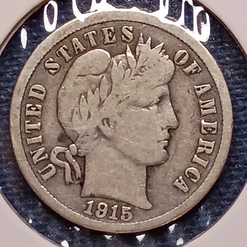 1915 BARBER DIME -- nice Very Good++ (VG++)