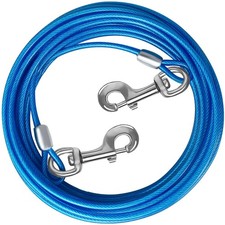 Dog Tie Out Cable 10/15/20/25/30 FT Runner for Yard Steel Wire Cable with Durabl