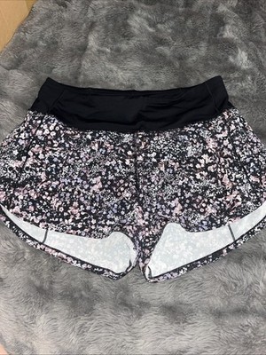 Lululemon Speed Up Shorts Size 6 Floral Spritz Multi Black Style W7AR6R Gym Run