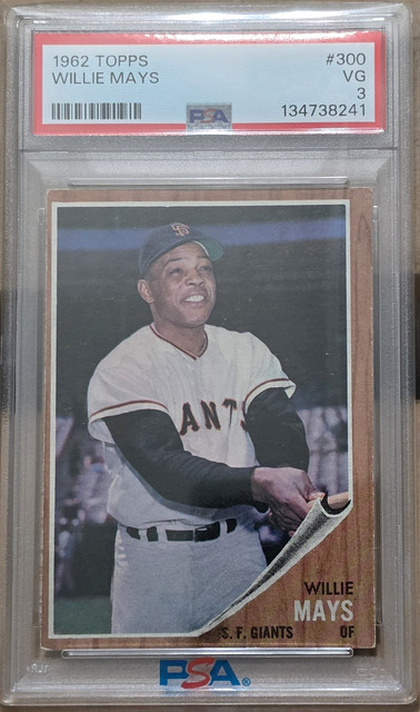 Topps 1962 Willie Mays #300 PSA 3 VG Graded San Francisco Giants