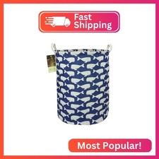 HUNRUNG Laundry Hamper,Large Canvas Fabric Lightweight Storage Basket Toy Organi