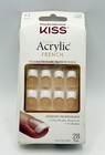 KISS Salon Acrylic French False Nails Medium 28 Nails Glue Included
