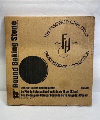 The Pampered Chef Classic 13  Round Stone Pizza Stoneware # 1340 Made In USA