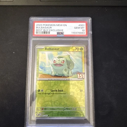 2023 POKEMON MEW EN-151 BEST BUY EXCLUSIVE #001 BULBASAUR PSA 10