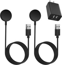 2Pack 3.3Ft for Samsung Watch Charger with Dual USB-A Ports Wall Charger