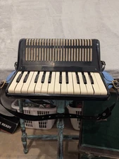 Vintage Stradwari Piano Accordion Made In Italy with Case Working.