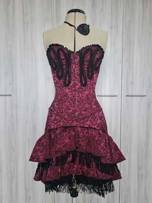 Lip Service Brocade Piracy Corset Top Skirt Eyepatch Set M/L Goth Pirate