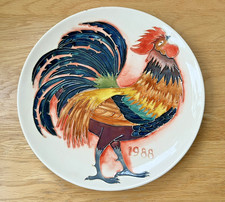 Moorcroft Pottery Cockerel Plate Limited Edition Sally Tuffin 1988