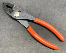 Snap On Tools RED/BLACK Soft Grip Slip-Joint Pliers Wire Cutters 137CP