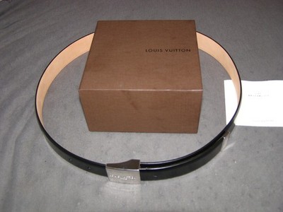 LOUIS VUITTON Paris Exclusiver Luxus Leder Gürtel mit Box, schwarz, 85/34