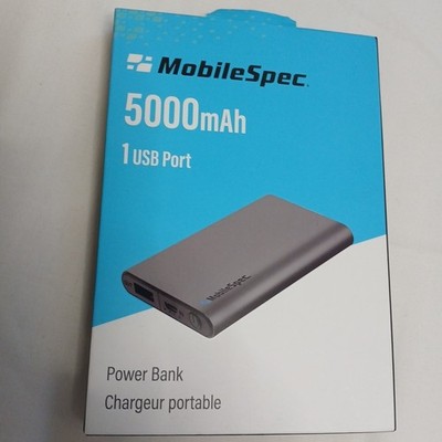 MobileSpec 5000 Mah Portable Power Bank NIB Micro Charging Cable Included