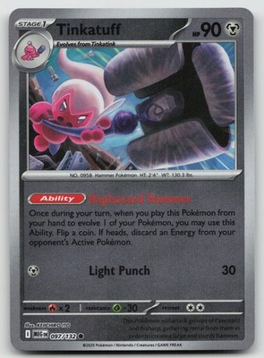 Tinkatuff Common ME01: Mega Evolution 097/132 Reverse Holo NM