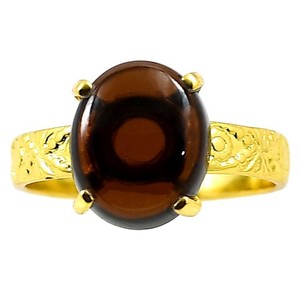 Authentic Ring Of The Autumn Hearth Hessonite Garnet Gold Plated Talisman Size 8