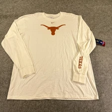 Texas Longhorns Shirt Mens XL White NCAA Football Nike Long Sleeve Crewneck