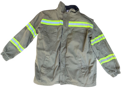 Men's Olive Green Bomber Reflective Industrial Work Jacket size L - Tenaris