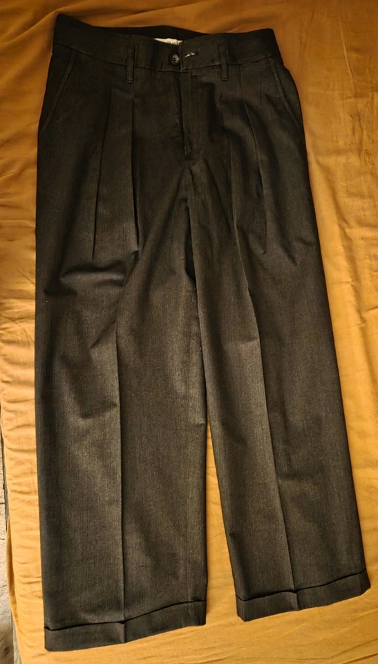 Men's Reproduction black 1940s/50s High Waisted Swing Pants Size 34.5/29 - Image 2 of 4