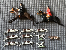Antique Britain  s Lead Fox Hunt Set-Partial-2 Extra Dogs