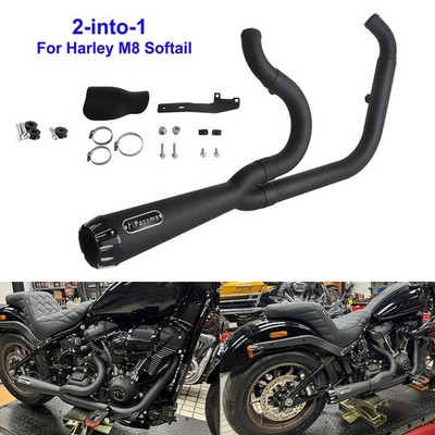 For Harley Low Rider ST FXLRST Street Bob FXBB FXFB 2-Into-1 Full Exhaust System