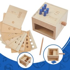 Wooden Montessori Counting Peg Board Box - Numbers Math Toys for 1-3 Year Olds
