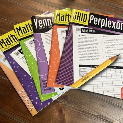 Lot Of 6 Math Grid Venn Perplexors Multiple Levels MindWare Puzzles Workbook