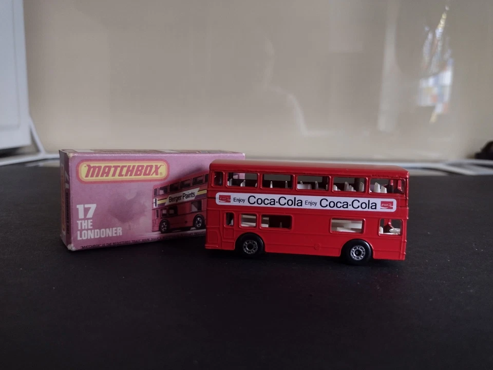 Matchbox MB17 London fleet line bus. 'Enjoy Coca-Cola '  Mint and Boxed - Image 2 of 2