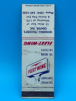 Vintage Fleet-Wing Gasoline Windmill Trucker's Matchbook Cover Ad